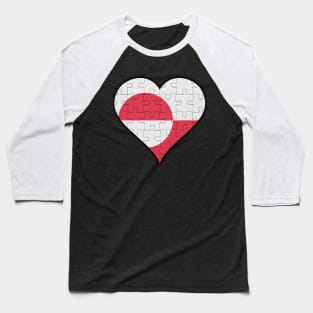 Greenlandic Jigsaw Puzzle Heart Design - Gift for Greenlandic With Greenland Roots Baseball T-Shirt